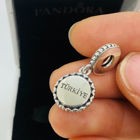 ✨🔥Pandora Turkey Flag Charm Türkiye Flag Charm S925 Silver with box - Picture 3 of 4